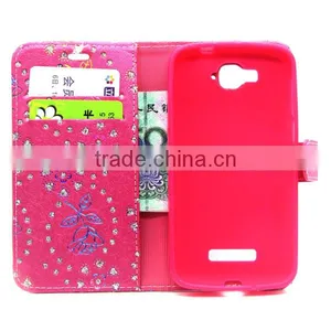 PU Leather Wallet Flip Card Holder Case Magnet Cell Phone Cover for Alcatel C7 thumbnail-3