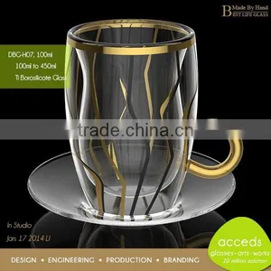 Unique Wholesale Novelty Glass Pyrex Double Wall Arabic Cup thumbnail-2