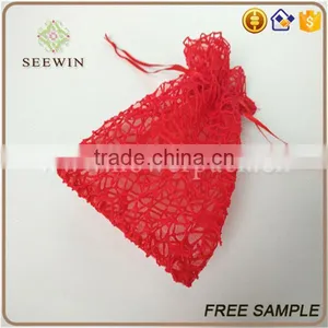 Sheer and Bright-colored Drawstring Mesh Bag thumbnail-2
