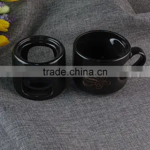 Wholesale White Ceramic Candle Holder, Cheap Glazed Ceramic Mug With Holder in Stock thumbnail-4