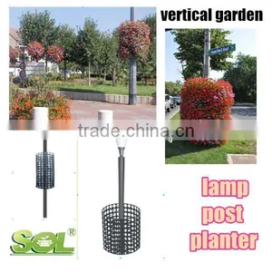Plastic Vertical Flowerpot Lamp Post Greening Planter Outdoor Vertical Flower Planters thumbnail-1