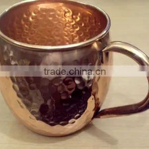 AMAZON BEST SELLING FDA APPROVED 470 ML 100% PURE COPPER BARREL HAMMERED MOSCOW MULE MUG thumbnail-5