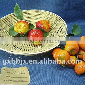 Round Rattan Iron Frame Storage Food Plate thumbnail-1