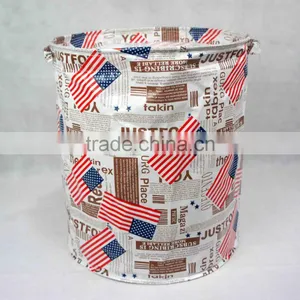 Round Style Laundry Hamper With Closing and Rope Handle, Non-woven Fabric Laundry Basket thumbnail-1