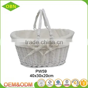 Wholesale Price White Baby Hanging Wicker Basket for Gift thumbnail-1