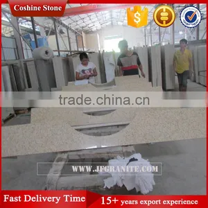 Jianfa Prefab Crystal Yellow Quartz Stone Vanity Top thumbnail-1
