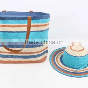 New Style Summer Women Paper Straw Shoulder Bag and Hat Set thumbnail-1