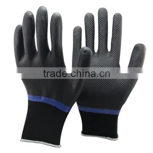NMSAFETY 15 Gauge Black Nylon Nitrile Gloves Nitrile Coated Safety Gloves Hand Protecting Gloves thumbnail-1