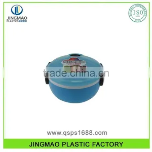 Unique Round Shaped Customized LOGO 2 Layers Plastic Lunch Box thumbnail-1