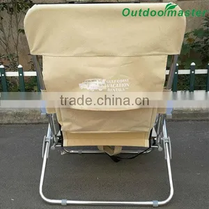 Lightweight Beige Aluminum Folding Backpack Beach Chair thumbnail-6