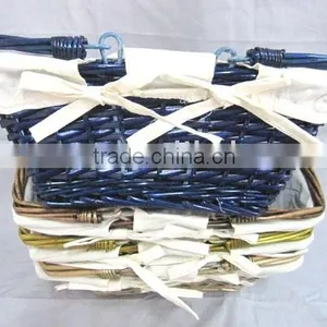 Foldable Basket From Willow With Cotton Lining SWD-10237 thumbnail-1
