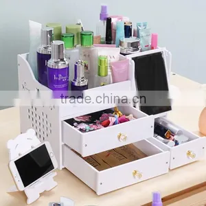 Wood Makeup Storage Organizer Box thumbnail-3