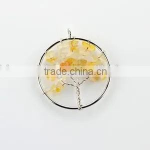 High End Rose Quartz Chip Stone Beads Pendant Diy Wire Wrapped Quartz Stone Charms Pendant 2016 for Sales thumbnail-5