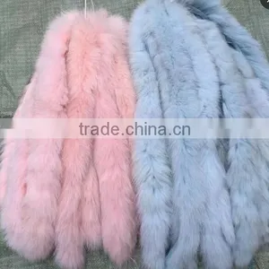 BBG-H-24 Popular Professional Real Fox Fur Trimming Strip Detachable Cheap Fox Fur Collar Hood thumbnail-2