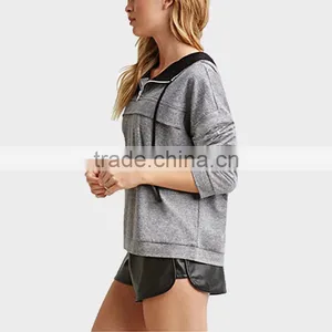 2015 Ladies New Fashion Hoodies 100%Jersey Zipper up thumbnail-2
