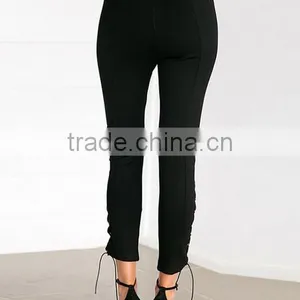 4508 Runwaylover Europe Hot Sale Ladies Tie up Tight Leggings Pant thumbnail-2