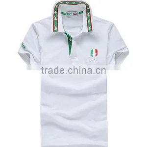 Custom Mens Blank Polo Shirt 65% Cotton 35% Polyester Blend Contrast Color Collar Custom Polo Shirts thumbnail-1