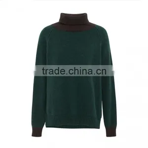 Women Green Color Turtleneck Sweater 2017 Fashion Style Lady Pullover Sweater thumbnail-5