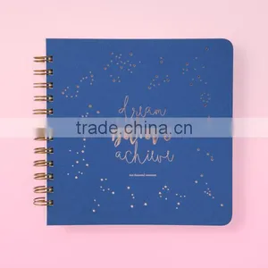 2017 Full Color Spiral Notebook Custom Hardcover Diary Planner With Gold Wire thumbnail-2