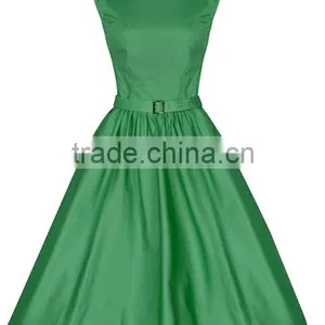 Walson Wholesale Hot New Summer Women Casual Dresses Retro Party Robe Rockabilly 50s Black Vintage Dress thumbnail-6