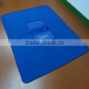 Shaoxing Gaoxuan Blue Embroideried Brand Logo With Handle Pocket Blanket thumbnail-2