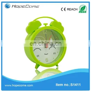 (S1411) Twin Bell Home Decoration Round Unique Silicone Alarm Clock thumbnail-1