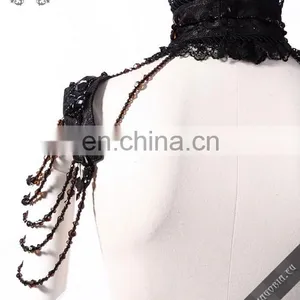 Gothic Beaded Laced Necklace thumbnail-3