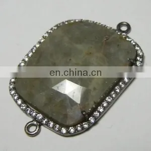 Sapphire Pave Set With Cubic Zirconia Gemstone Connector thumbnail-1