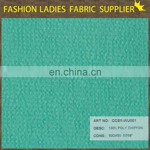 Chiffon Solid China Textile Dyed Polyester Chiffon Fabric Plant Green Chiffon Fabric thumbnail-3