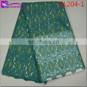 High Quality African Organza Sequin Lace Fabric GL204 thumbnail-2