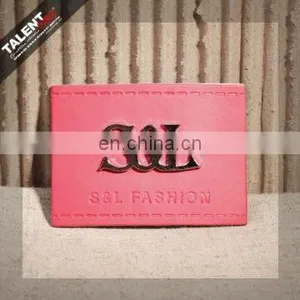 Custom Private Brand Name Logo PU Leather Label for Garment thumbnail-3