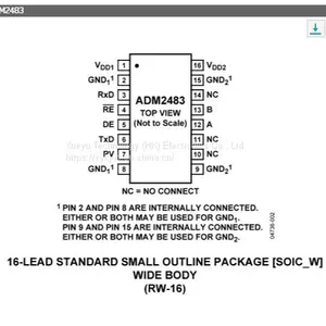 ADM2483BRWZ-REEL ADI NEW and ORIGINAL 18+SOP (Half-Duplex, ICoupler Isolated RS-485 Transceiver) thumbnail-1
