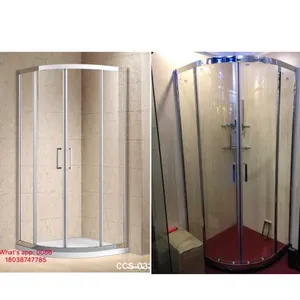 6mm Tempered Glass Shower Enclosure Quadrant Shape 2 Fixed Panels 2 Sliding Door thumbnail-2