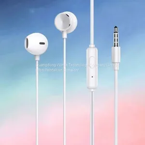 Factory Supply OEM/ODM Clear Calling Music 3.5mm Plug Universal Mobile Phone Wired In-ear Earphone With Mic Headphone Headset thumbnail-1