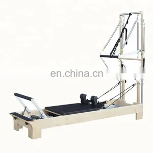 White Maple Wood Reformer Pilates With Tower Used in Pilates Machine Reformer SRP04 thumbnail-1