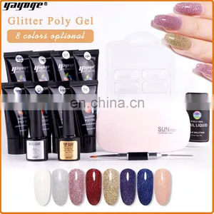 2020 Newest Glitter Poly Gel Poligel Nail Kit for Beginners Ship From UK US BE Warehouse thumbnail-4