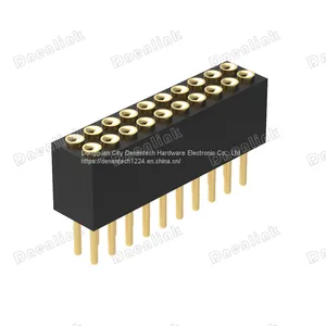 Dnenlink 1.27mm Pitch Dual Row H4.0mm Plane Contact Straight Female Header SMT Type PogoPin Header thumbnail-2