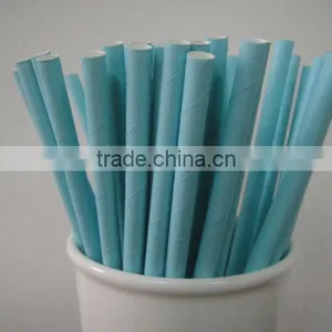 Pastel Blue Pastel Solid Paper Drinking Straws for Baby Showers thumbnail-1