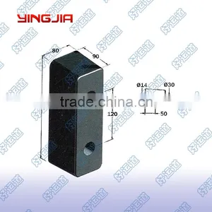 08306 Black Square Container Rubber Buffer thumbnail-1