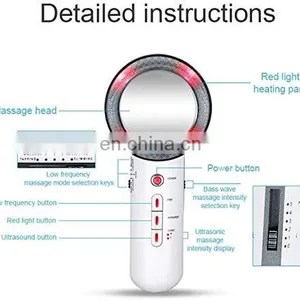 3 In 1 Handheld Ems Facial Sliming Massage Machine Ultrasound Body Massager Slim Device thumbnail-3