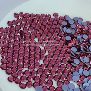 Hot Fix Flat Back Glass Crystal Rhinestones Aqumarine Ss4-ss30 thumbnail-2