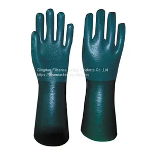 Cotton Interlock Liner PVC Sandy Coated Work Gloves Fishing Gloves thumbnail-1