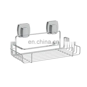 Reusable Wall Mounted Stainless Steel Shower Caddy Organizer Bathroom Storage Rack With Easy Loc Suction thumbnail-1