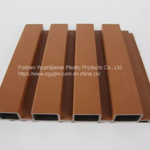 YZJM PVC WPC Wall Panel For Home Decor European 3D Design Wooden Grain Fluted Interior Decorative Wall Board thumbnail-2
