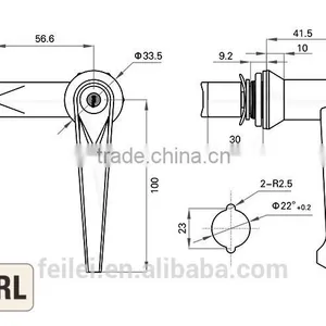 2015 FEILEI MS301-1 China Factory Sell Zinc Diecast Safety Cabinet L Handle Lock With Key thumbnail-6