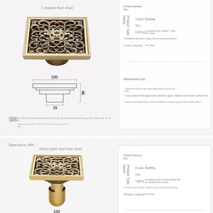 Antique Carved European-Style European-Style Odor-Proof Insect-Resistant for Modern Household Bathroom Hotel Shower Washing Machine thumbnail-5