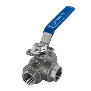 1000WOG Stainless Steel 304 316 Three-way BSP NPT Female Threaded Ball Valve T Type L Type thumbnail-1