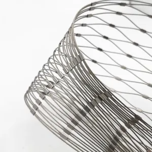 Wholesale SS 304 316 316L Stainless Steel Wire Rope Netting High Tensile Mesh Safe Enclosure for Animal Cage and Breeding Farm thumbnail-1