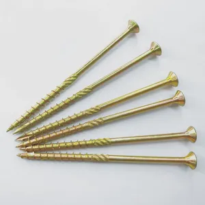 Wholesale Price Chipboard Screw Pozi Drive Half Thread Yellow Zinc Plated No Snapping High Hardness Full Sizes Available thumbnail-3