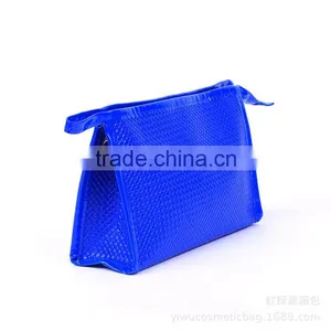 Europe Candy Color Blue Classic Bag Woven Leather Cosmetic Travel Organiser Bag thumbnail-2